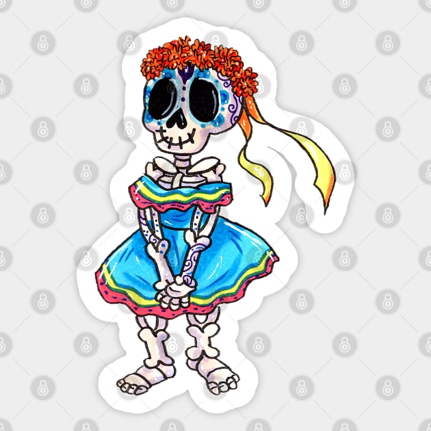 La Muerta Sticker by LittleGreenHat